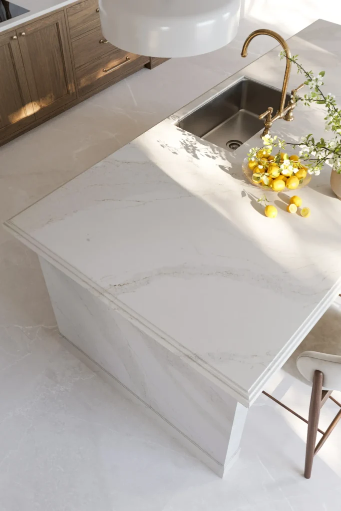 Comptoir Calacatto Gravo en Quartz